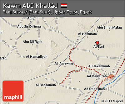 Shaded Relief 3D Map of Kawm Abū Khallād