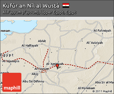 Shaded Relief 3D Map of Kufūr An Nīl Al Wusţá