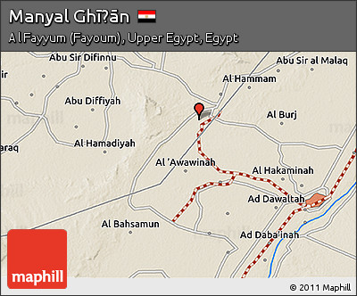 Shaded Relief 3D Map of Manyal Ghīḑān