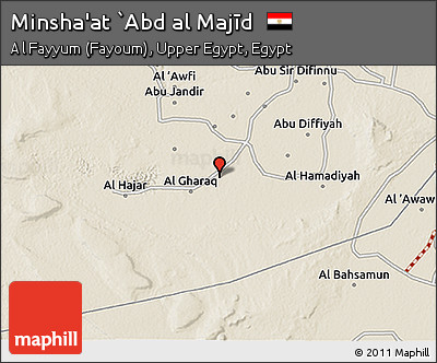 Shaded Relief 3D Map of Minsha'at `Abd Al Majīd