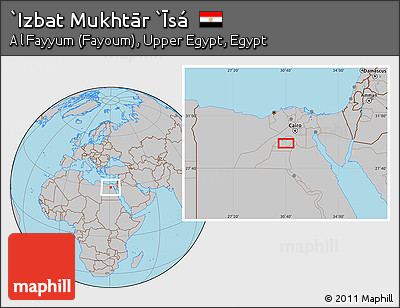 Gray Location Map of `Izbat Mukhtār `Īsá