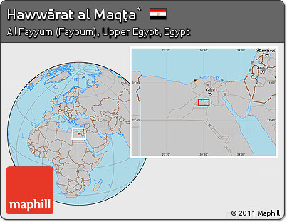 Gray Location Map of Hawwārat Al Maqţa`
