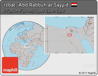 Gray Location Map of `Izbat `Abd Rabbuh As Sayyid