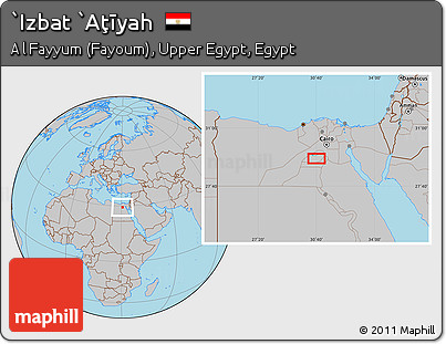 Gray Location Map of `Izbat `Aţīyah