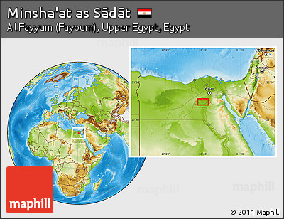 Physical Location Map of Minsha'at As Sādāt