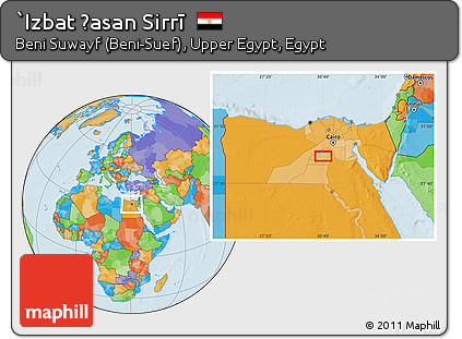 Political Location Map of `Izbat Ḩasan Sirrī