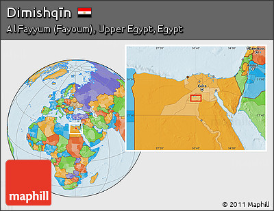 Political Location Map of Dimishqīn