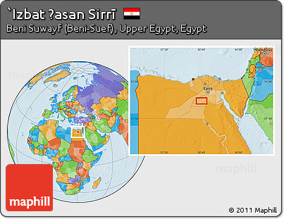 Political Location Map of `Izbat Ḩasan Sirrī