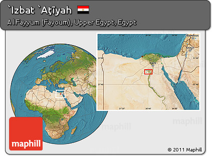 Satellite Location Map of `Izbat `Aţīyah