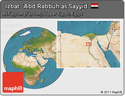 Satellite Location Map of `Izbat `Abd Rabbuh As Sayyid