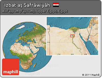 Satellite Location Map of `Izbat Aş Şafrāwiyāh