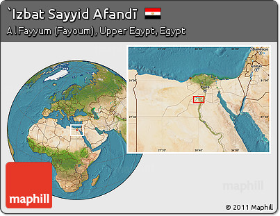 Satellite Location Map of `Izbat Sayyid Afandī