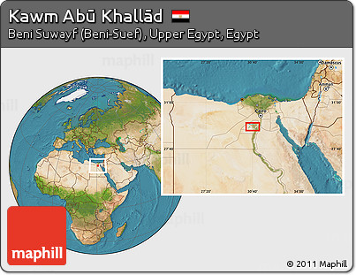 Satellite Location Map of Kawm Abū Khallād