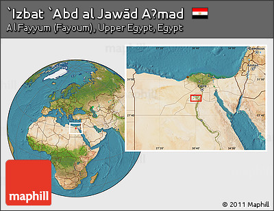 Satellite Location Map of `Izbat `Abd Al Jawād Aḩmad