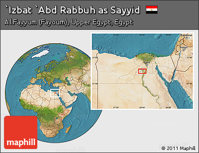 Satellite Location Map of `Izbat `Abd Rabbuh As Sayyid