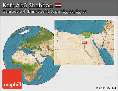 Satellite Location Map of Kafr Abū Shahbah