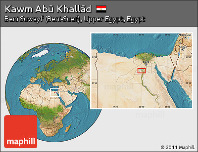 Satellite Location Map of Kawm Abū Khallād