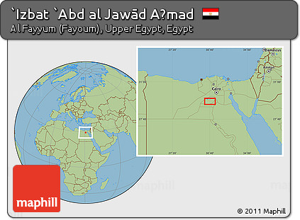 Savanna Style Location Map of `Izbat `Abd Al Jawād Aḩmad