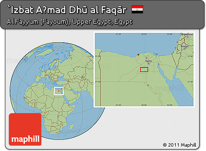 Savanna Style Location Map of `Izbat Aḩmad Dhū Al Faqār