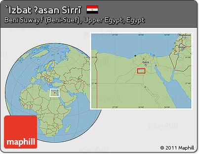 Savanna Style Location Map of `Izbat Ḩasan Sirrī