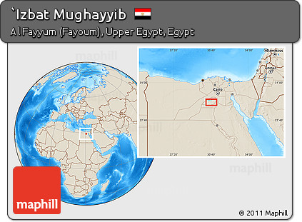 Shaded Relief Location Map of `Izbat Mughayyib