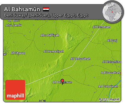 Physical Map of Al Bahsamūn