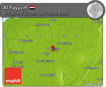 Physical Map of Al Fayyūm