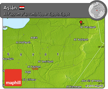 Physical Map of Aşlān