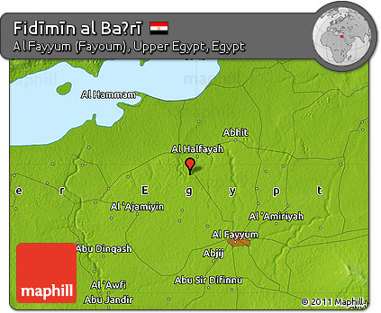 Physical Map of Fidīmīn Al Baḩrī