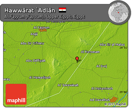 Physical Map of Hawwārat `Adlān