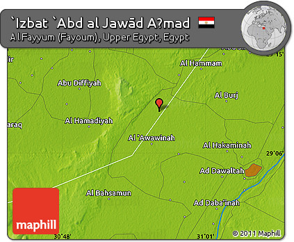 Physical Map of `Izbat `Abd Al Jawād Aḩmad