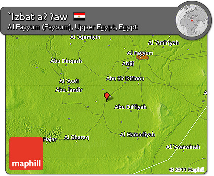 Physical Map of `Izbat Aḑ Ḑaw