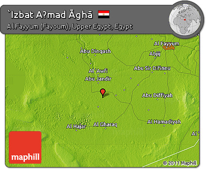 Physical Map of `Izbat Aḩmad Āghā