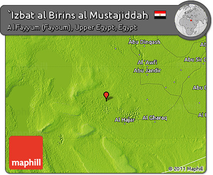 Physical Map of `Izbat Al Birins Al Mustajiddah