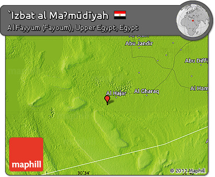 Physical Map of `Izbat Al Maḩmūdīyah