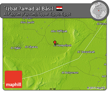 Physical Map of `Izbat Ḩamad Al Bāsil
