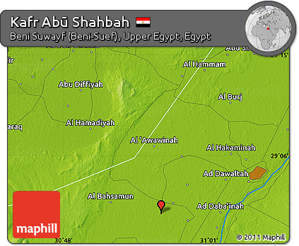 Physical Map of Kafr Abū Shahbah