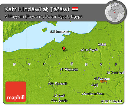 Physical Map of Kafr Hindāwī Aţ Ţāḩāwī