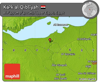 Physical Map of Kaḩk Al Qiblīyah