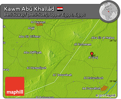 Physical Map of Kawm Abū Khallād
