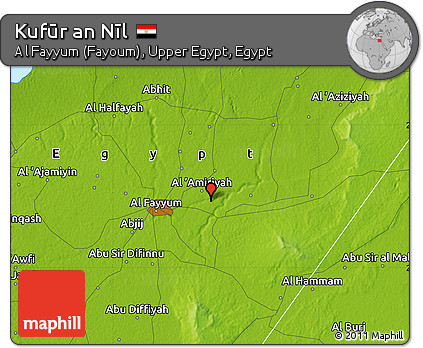 Physical Map of Kufūr An Nīl