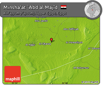 Physical Map of Minsha'at `Abd Al Majīd