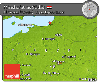 Physical Map of Minsha'at As Sādāt