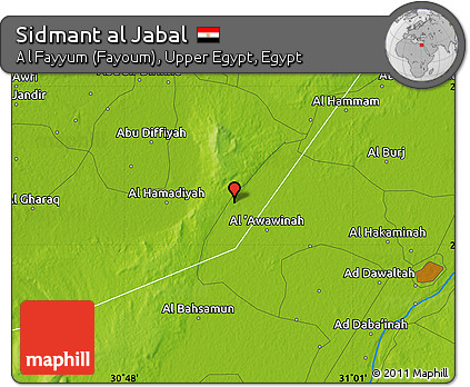 Physical Map of Sidmant Al Jabal