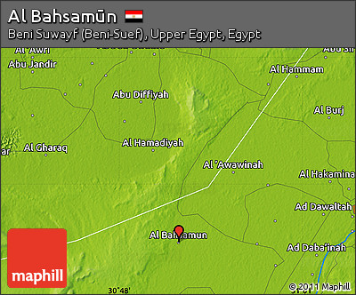 Physical Map of Al Bahsamūn