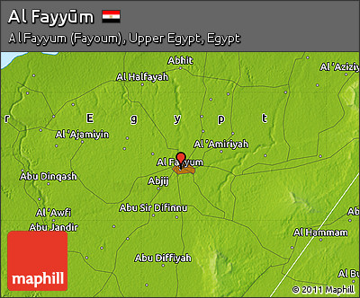 Physical Map of Al Fayyūm