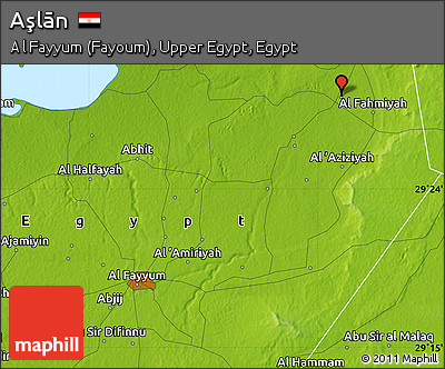 Physical Map of Aşlān