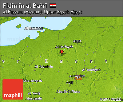 Physical Map of Fidīmīn Al Baḩrī