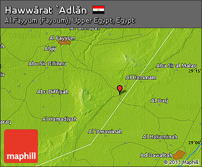 Physical Map of Hawwārat `Adlān