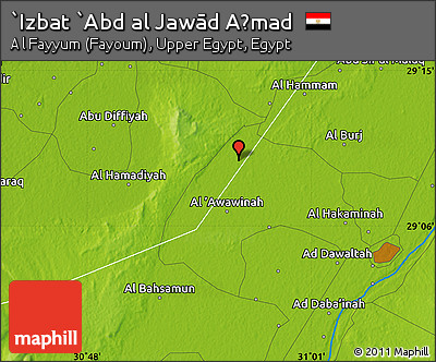 Physical Map of `Izbat `Abd Al Jawād Aḩmad